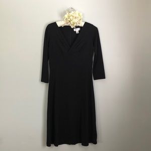 Ann Taylor Loft Dress Black Empire Waist Sz 2P
